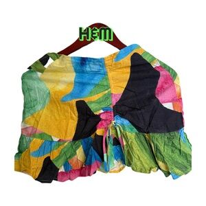 H&M Colorful Abstract Mini Skirt (Used, Excellence, Size 4)